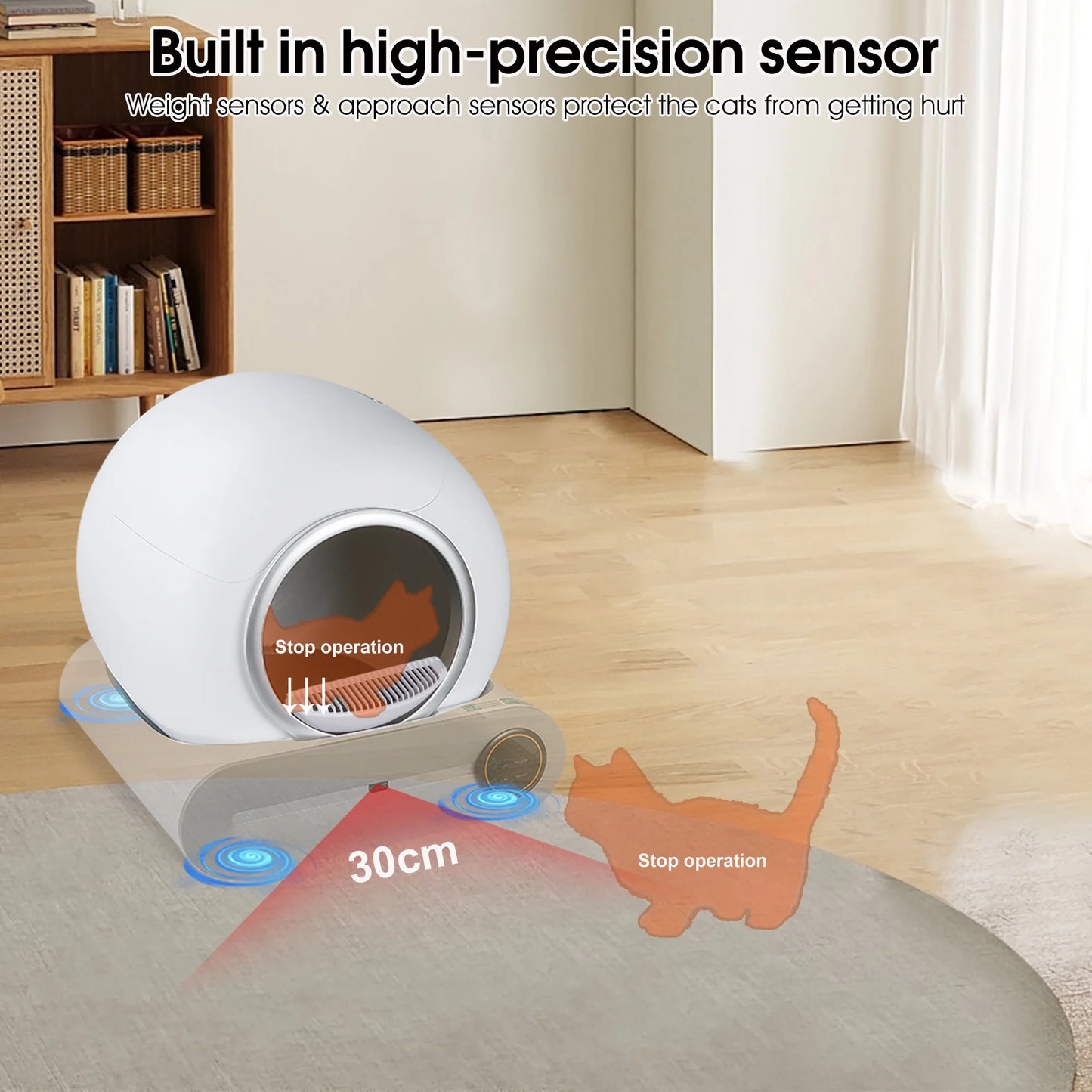 Automatic Cat Litter Box with App Control Support