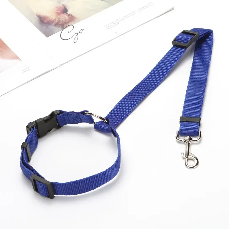 Solid Color Two-In-One Pet Car Seat Belt