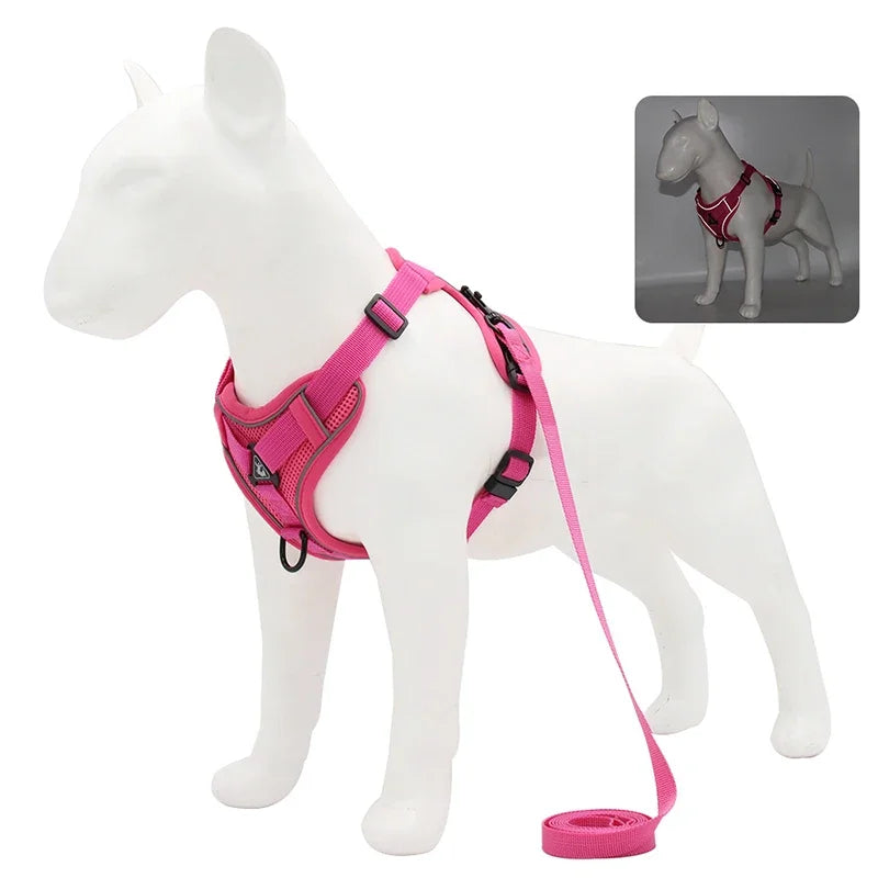 Reflective Pet Training Walking Harness Lead Leash