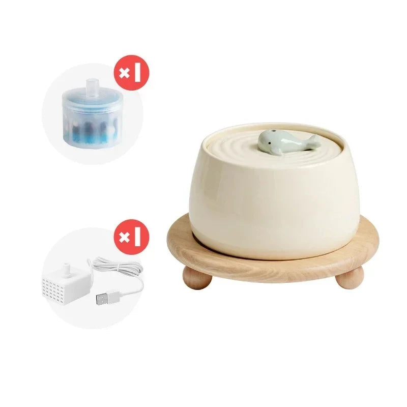 1.3 L Ceramic Cat Water Fountain