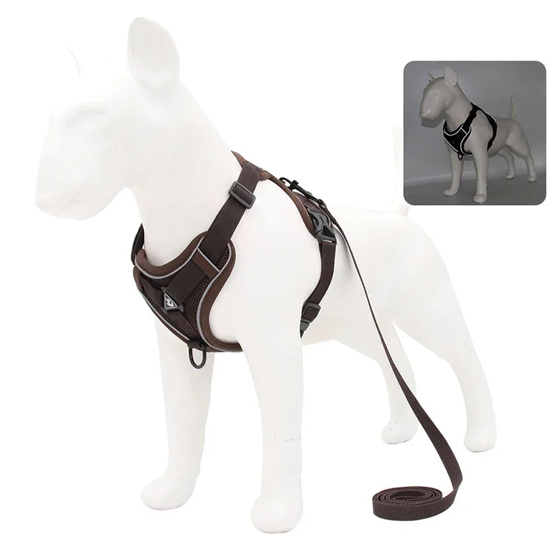 Reflective Pet Training Walking Harness Lead Leash