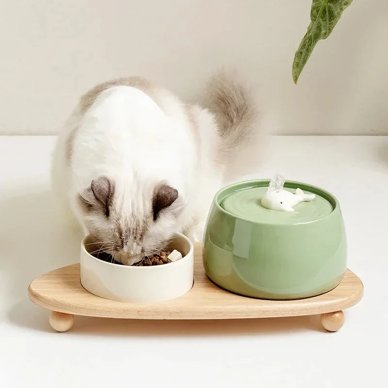 1.3 L Ceramic Cat Water Fountain