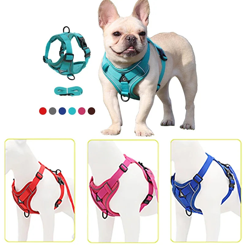 Reflective Pet Training Walking Harness Lead Leash