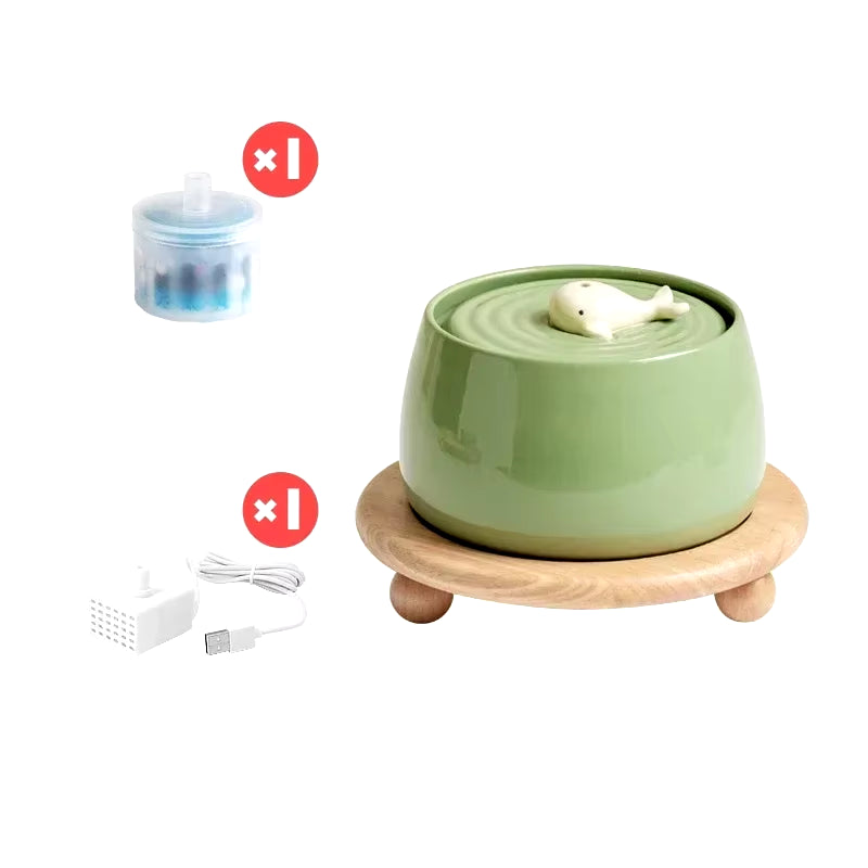 1.3 L Ceramic Cat Water Fountain